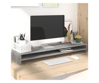 Поставка за монитор, сив сонома, 100x24x13 см, инженерно дърво