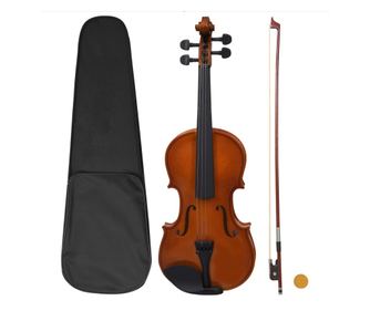 Комплект цяла 4/4 цигулка с лък и подбрадник, естествена