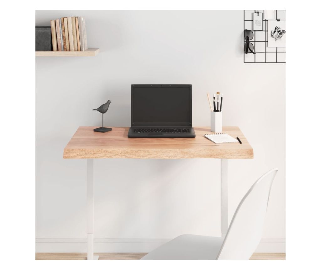 Svetlo rjava namizna plošča 80x40x4 cm, masiven obdelan hrastov les