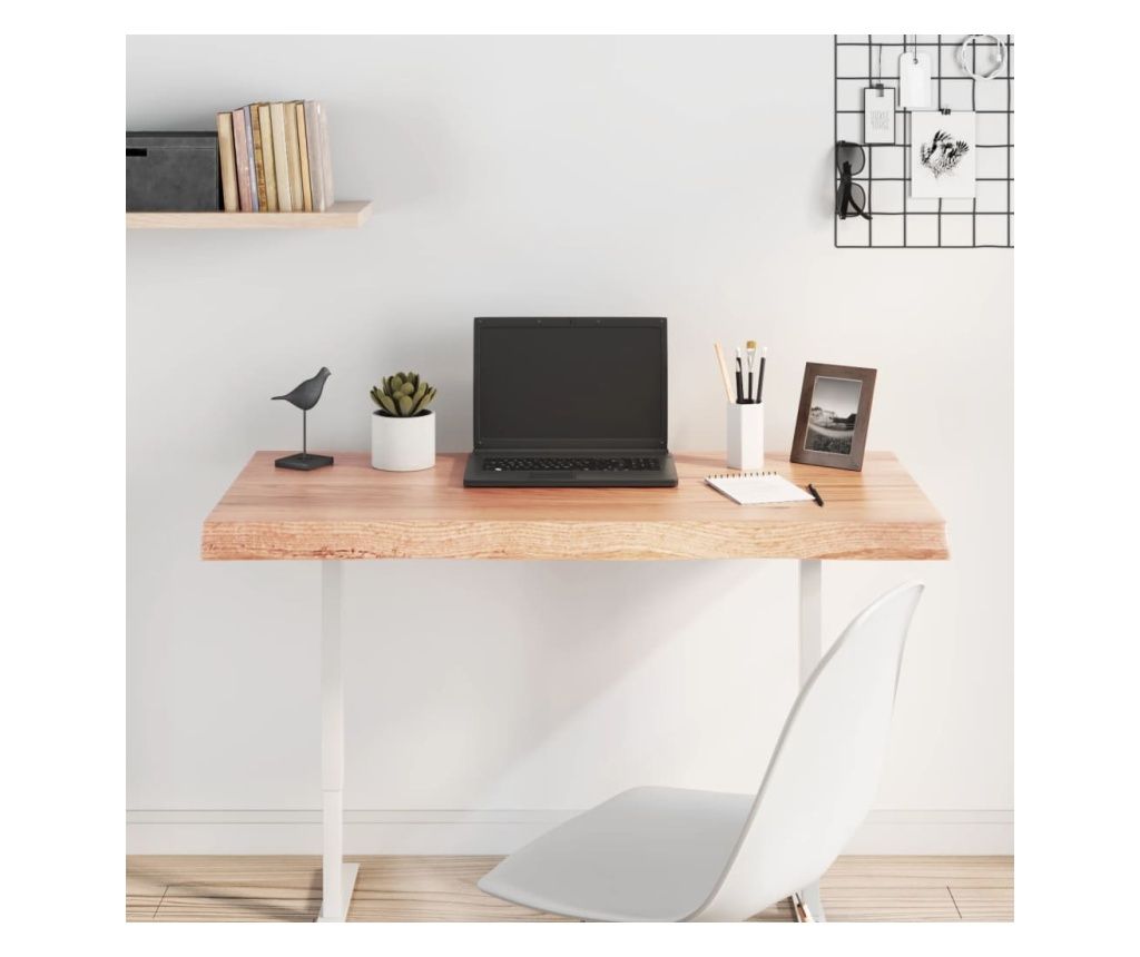 Ανοιχτό καφέ επιτραπέζιο 100x50x6 εκ., μασίφ ξύλο δρυός επεξεργασμένο