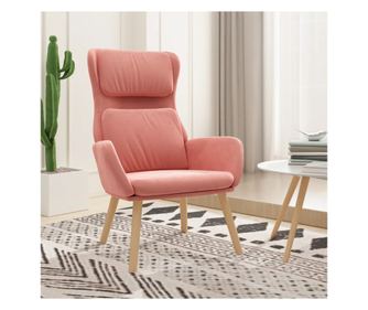 Stolica za opuštanje, ružičasta, baršunasta