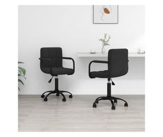 Zakretne kuhinjske stolice, 2 kom., crne, baršun