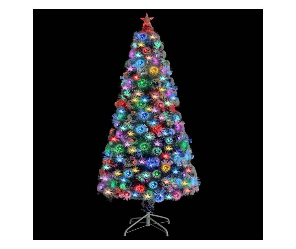 vidaXL White & Blue 120cm Fiber Optic Lit Artificial Christmas Tree