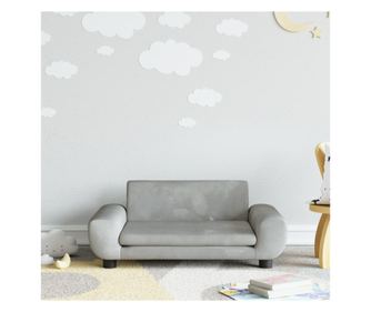 Otroška kavč, svetlo siva, 70x45x33 cm, žamet