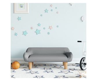 Otroška kavč, svetlo siva, 70x40x24 cm, tekstilni material