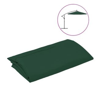vidaXL Pânză de schimb umbrelă de soare, verde, 300 cm