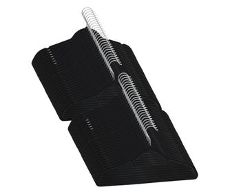 vidaXL Set de umerașe anti-alunecare, 50 buc., negru, catifea