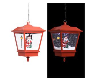 Коледна висяща LED лампа с Дядо Коледа, червена, 27x27x45 см