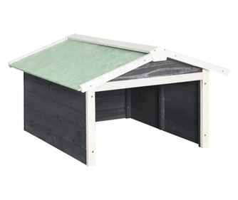 vidaXL Garaj mașină de tuns iarba robot, gri&alb, 72x87x50cm lemn brad