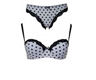Set sutien si chiloti Jadea complet cu balconet brazilian,Avorio,Marime 80B-M EU Avorio M INTL