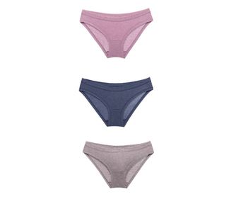 Set 3 mini slip dama, Cotonella,Gri/Albastru/Roz, Marime  S Gri/Albastru/Roz S INTL
