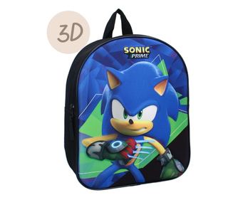 Ghiozdan gradinita 3D Sonic Prime Time, 32 x 26 x 11 cm Albastru 32 x 26 x 11 cm