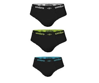 Σετ 3 ανδρικά εσώρουχα Umbro, Μαύρο, Μέγεθος 2XL Μαύρο 2XL INTL
