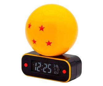 Ceas desteptator cu lampa, Teknofun, Negru/Portocaliu Negru/Galben