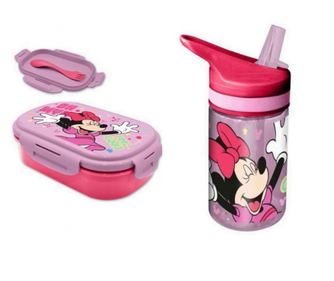Cutie sandvis cu tacamuri si sticla de apa 400ml tritan Minnie Mouse Multicolor 21 x 14 x 6 cm