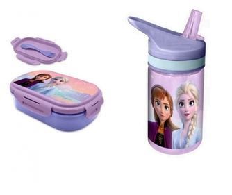 Cutie sandvis cu tacamuri si sticla de apa 400ml tritan Frozen Multicolor 21 x 14 x 6 cm
