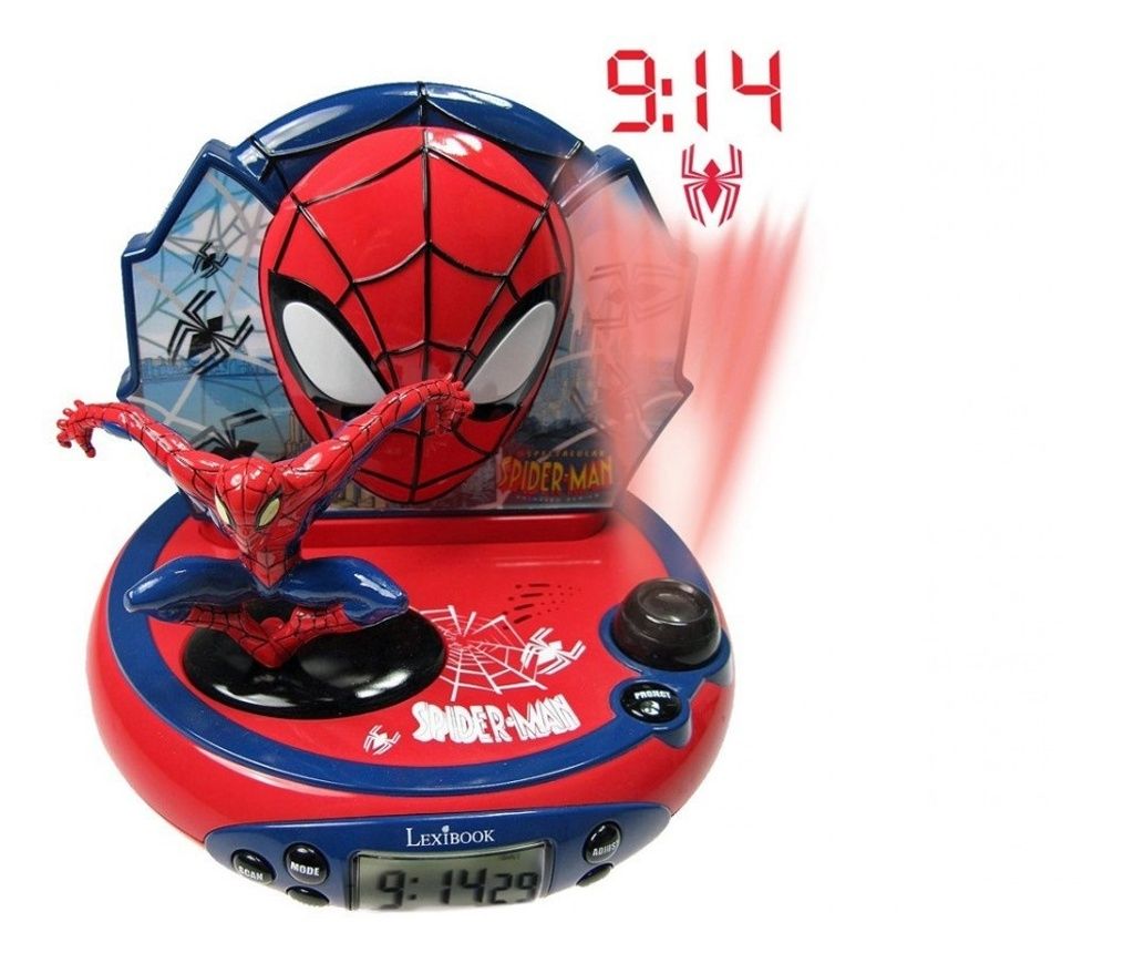 Ceas desteptator pentru copii Spiderman,Multicolor, 3D Multicolor