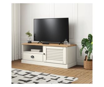 VIGO TV скрин, бял, 106x40x40 см, масивен бор