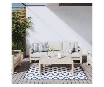 Vanjski tepih, plavo-bijeli, 80x150 cm