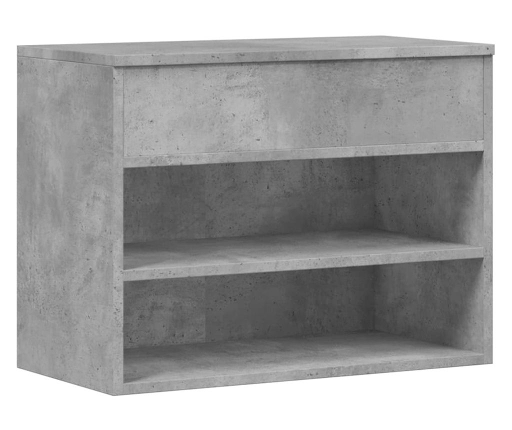 vidaXL Banchetă pantofar, gri beton, 60x30x45 cm, PAL