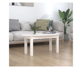 Kavni mizici, bela, 80x40x35 cm, masivno borovo leso