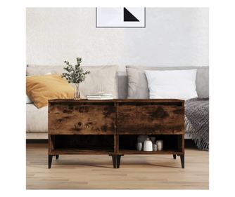 Τραπεζάκι σαλονιού 2 τεμ. καπνιστή δρυς 50x46x50 εκ. σύνθετο ξύλο