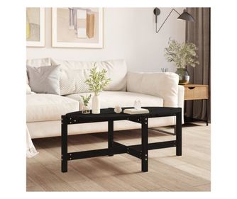 Măsuță de cafea, negru, 118x63x45 cm, lemn masiv de pin