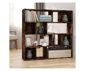 Polica/pregrada za sobu, dimljeni hrast, 105x24x102 cm