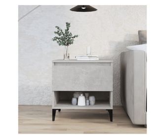 Bočni stol, sivi beton, 50x46x50 cm, kompozitno drvo