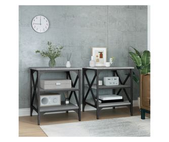 Βοηθητικά Τραπέζια 2 τεμ. Sonoma Grey 40x42x50 εκ. Επεξεργασμένο Ξύλο