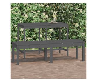 Ktlses kerti pad, szrke, 159,5x44x45 cm, tmr feny