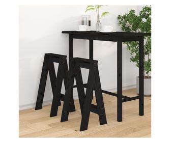 Stolice, 2 kom, crne, 40x40x75 cm, masivna borovina