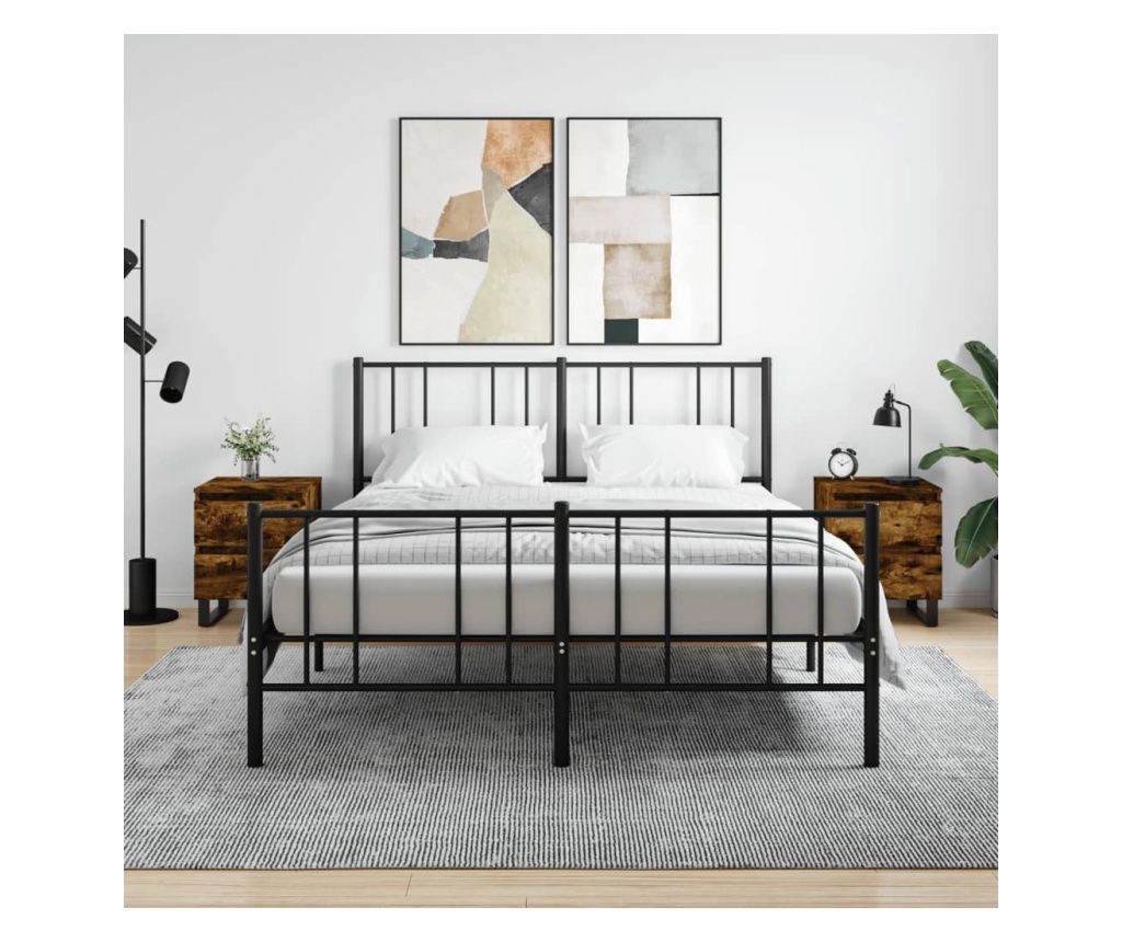 Noptiere, 2 buc., stejar fumuriu, 40x35x50 cm, lemn compozit