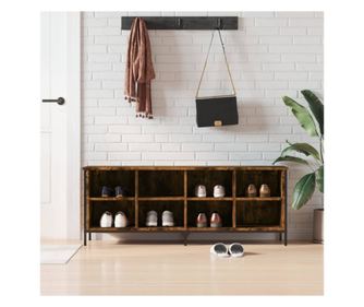 Портманто от опушен дъб, 131x35x50 см, композитен дървен материал