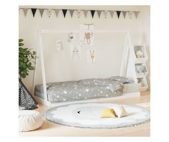 Παιδικό Κρεβάτι, Λευκό, 80x200 εκ., Μασίφ Ξύλο Πεύκου