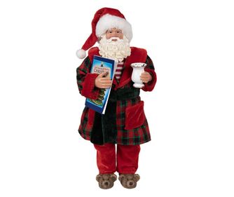 Mikulás figura, többszínű, 16x8x28 cm