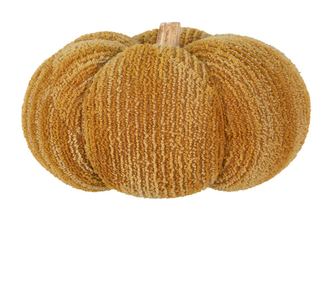 Buča dekorativna les tekstil rumena 25x16 cm