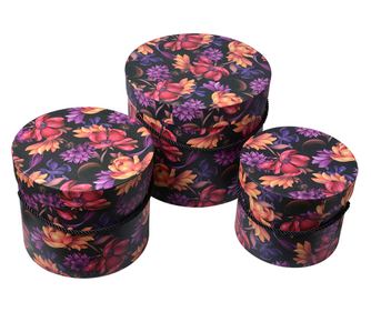 Комплект от 3 картонени кутии за съхранение, Многоцветни, 23x20 см, 20x17 см, 17x14 см