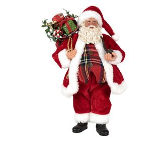 Sokszínű Mikulás figura, 16x10x27 cm