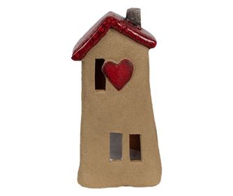 Casuta decorativa ceramica maro rosie 10x7x19 cm