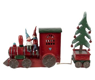 Karácsonyi vonat polirezin többszínű LED-del 30x7x21 cm