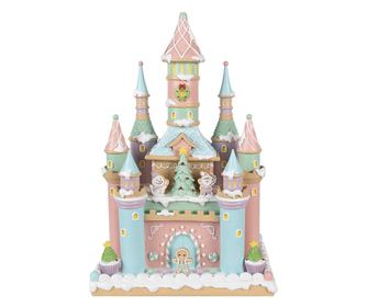 Mézeskalács házikó, többszínű műgyanta, 27x18x42 cm