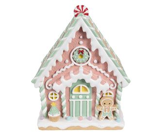 Mézeskalács ház, többszínű műgyanta, 20x16x25 cm