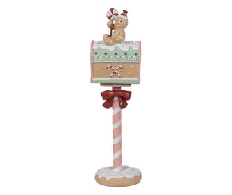 Többszínű műgyanta karácsonyi postaláda 11x10x36 cm