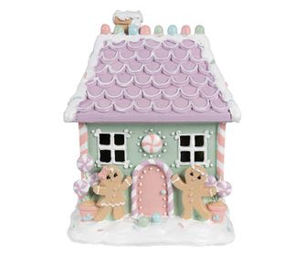 Mézeskalács házikó polirezin többszínű 17x14x21 cm