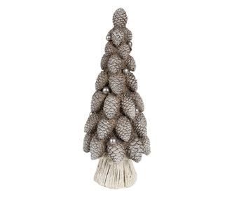 Barna műgyanta karácsonyfadísz 7x19 cm