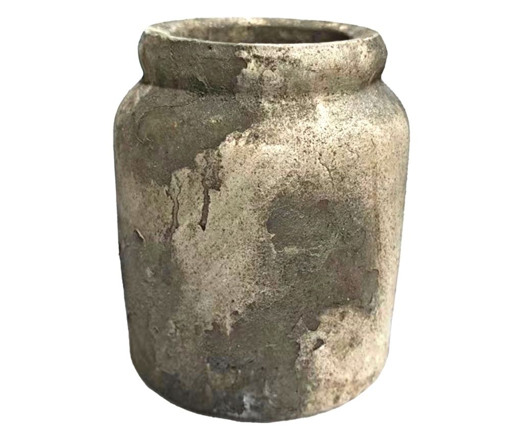 Terracotta Flower Pot Gray Beige 17x16 cm