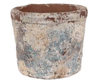 Μπλε και Μπεζ Γλάστρα από Τερακότα 12x10 εκ.