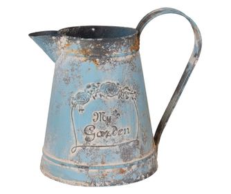 Steklenička dekorativna kovinsko starinsko modra 23x15x21 cm, 2000 ml