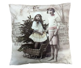 Karácsonyi párnahuzat, többszínű textil, 45x45 cm